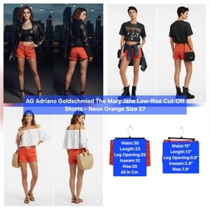 ​AG Adriano Goldschmied The Mary Jane Low-Rise Cut-Off Shorts Size 27